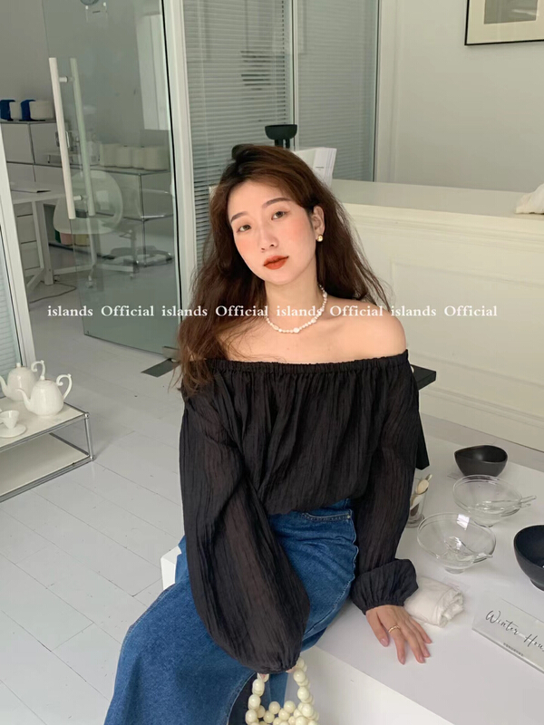 [islands. Island] one neck simple and versatile small shirt 6059# L