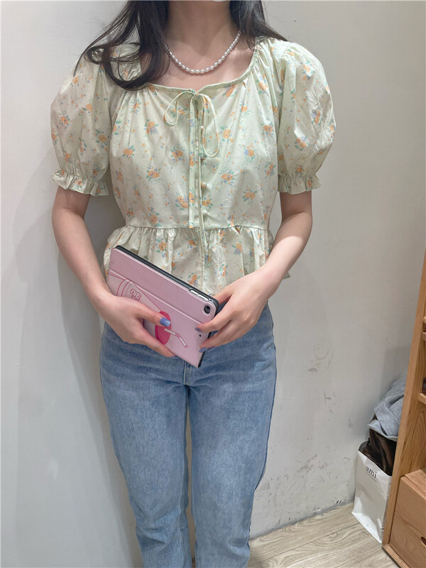 [sugar offices] slim and versatile flower blouse 1166# HBx
