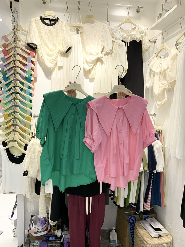[misu +] simple solid color versatile shirt 80599# ZZL