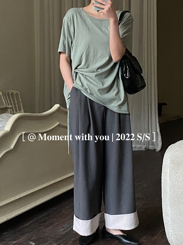 [moment with you] Korean casual straight pants t0062-j# LSW