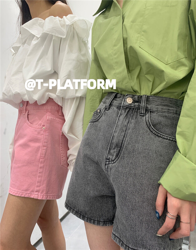 Seven colors! New in early summer! [t-platform] Korean ins versatile slim denim shorts 8312# zxx