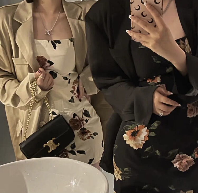 [c.h.z] atmosphere rose slim suspender dress 80066# WTT