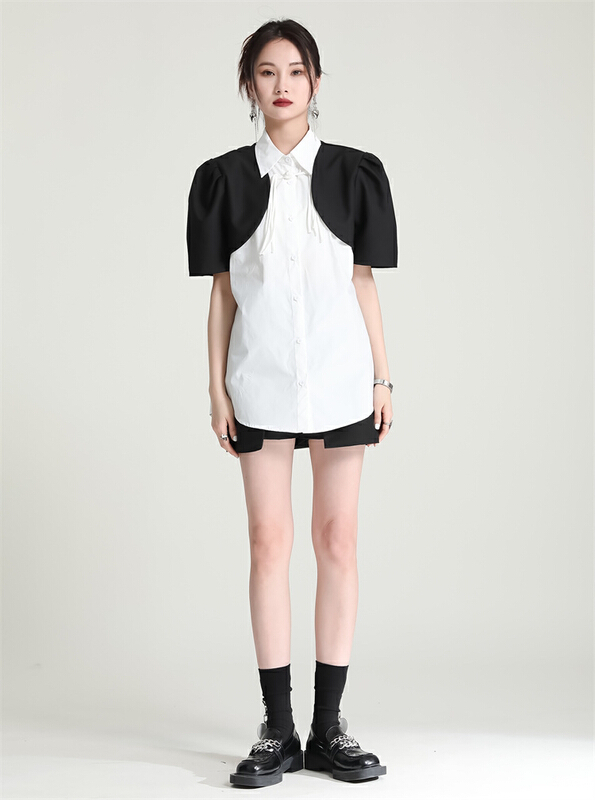 New in early summer! [Z & C] stitching design sense vintage fashion dress 3118# LSW