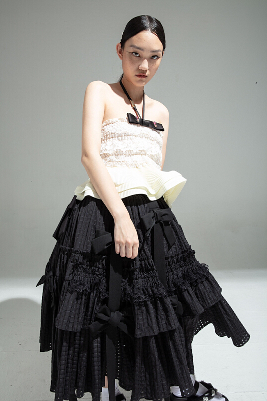 [AC] hanging neck color diamond bow vest / sling 6916# JJ