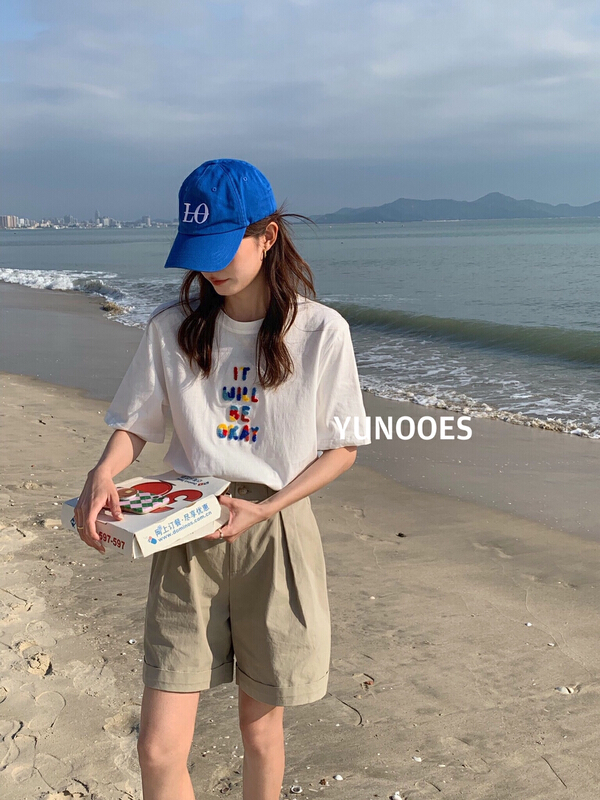 早春上新!【YUNOOES】韓版字母設計感短袖T恤  8053-1#  LSL