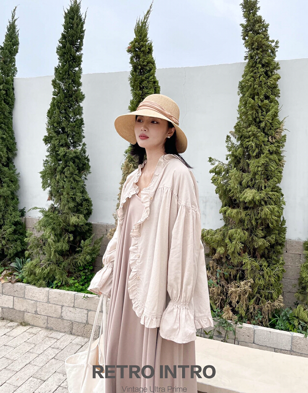 New in early summer! [Rin] Korean loose ear lacy shirt 21065# cqw