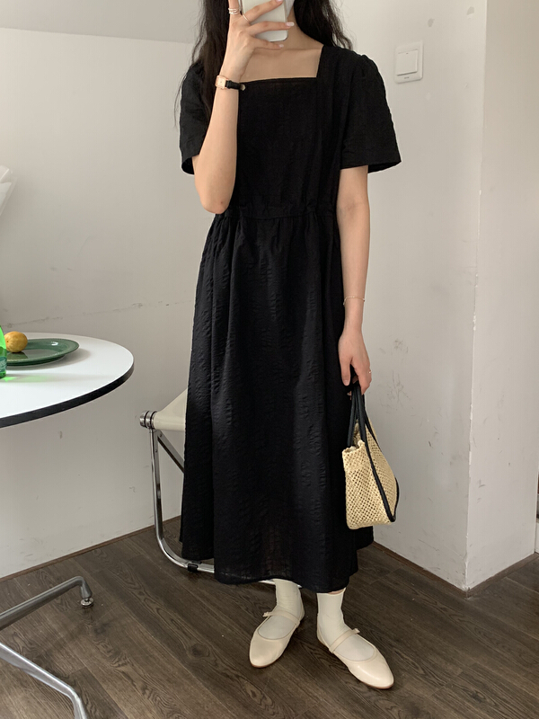 [forming-z] Korean waist closing square neck dress 91272# zxl