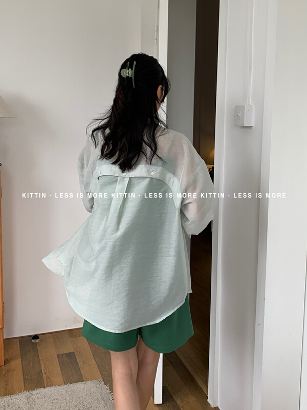 New in early summer! "KITTIN" design cream color light shirt 8367# XYY