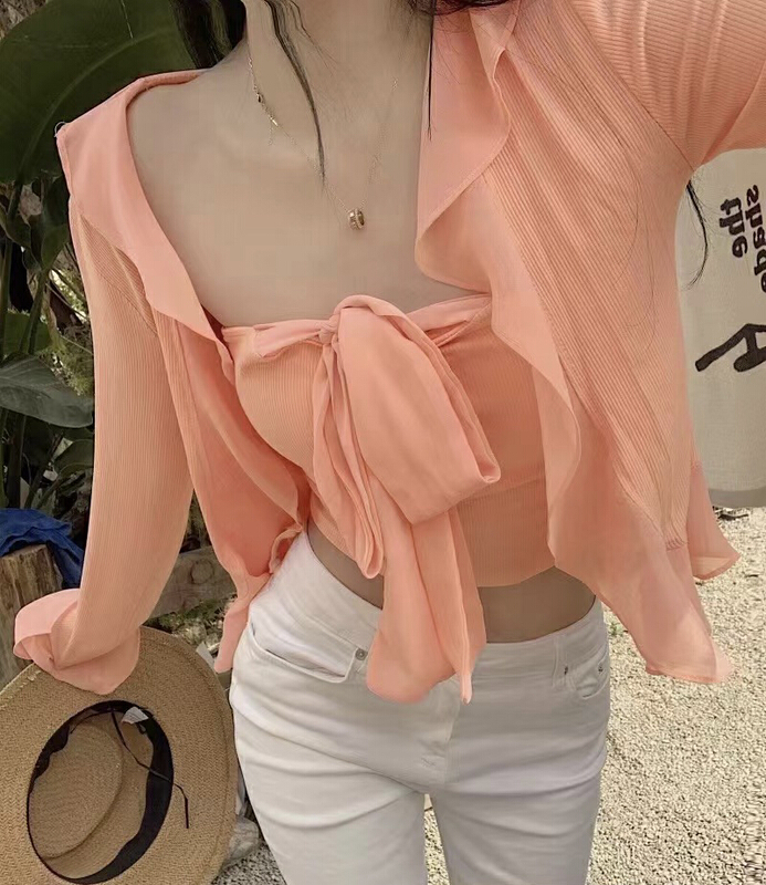[f · P] design sense, versatile, fashionable, foreign style, spice girl's blouse 56057# HBx