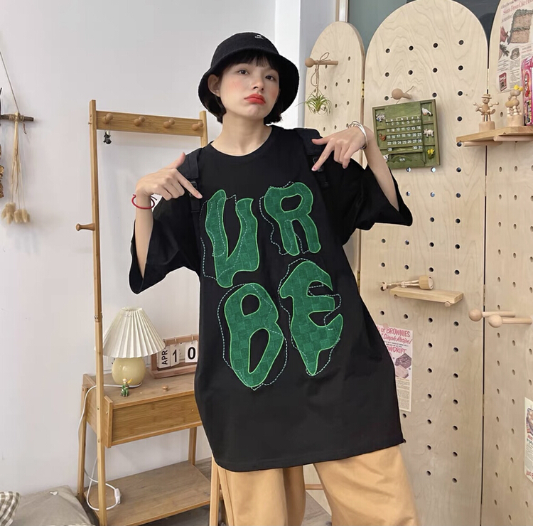 New year in early spring! [lab eeda] embroidered crew neck loose BF letters Street short sleeve T-shirt 2843# ozq