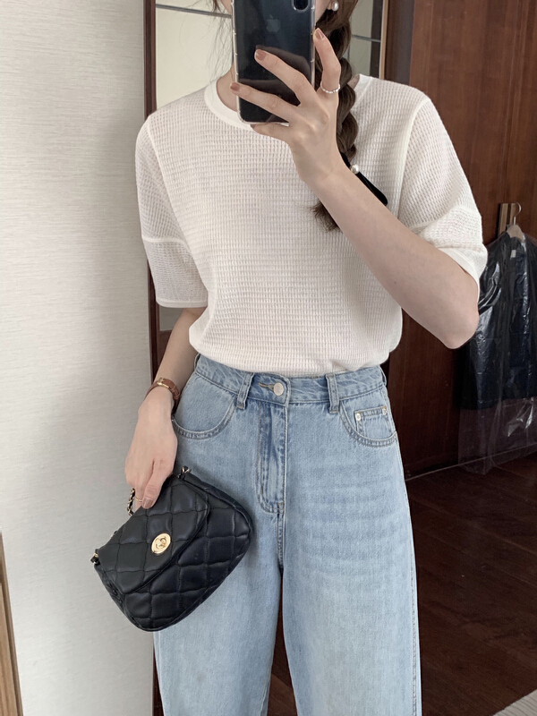 [T.G] simple and versatile Casual Short Sleeve T-shirt 17369# cqw