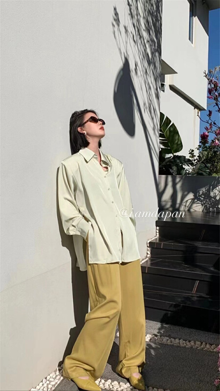 New year in early spring! [I am Dapan] shoulder pad single breasted versatile shirt 6880# zxl
