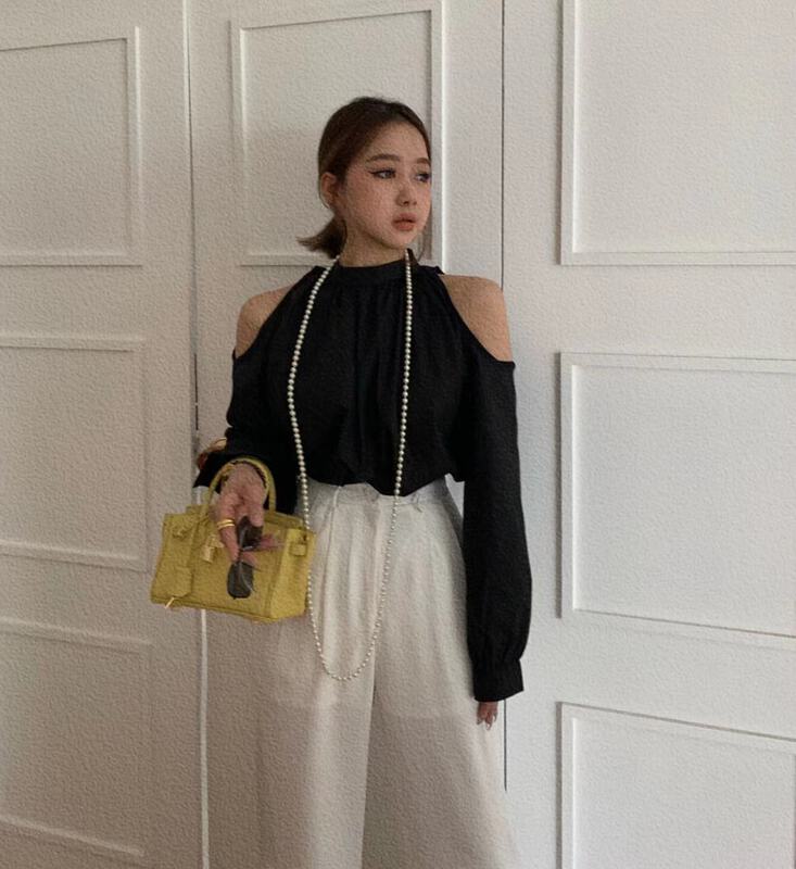 New in early summer! [XT studio] off shoulder, versatile and slim shirt 8048# zxl