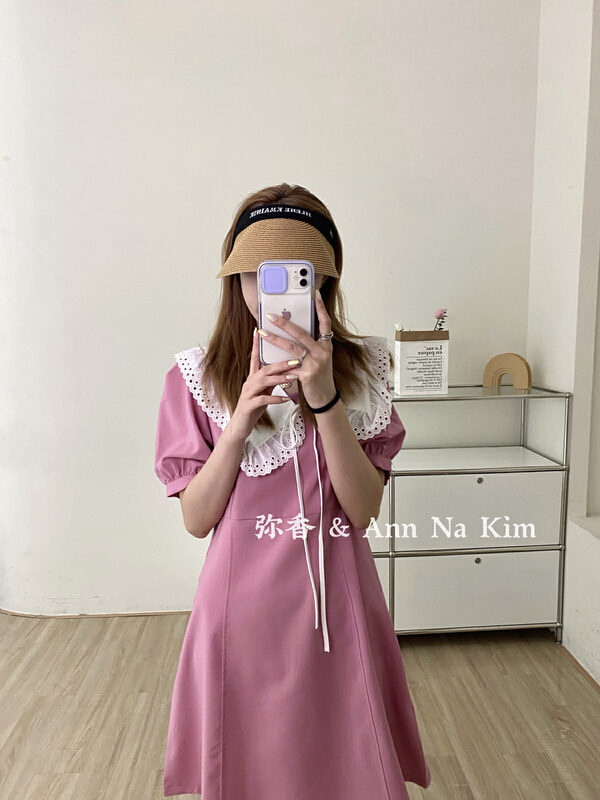 New in early summer! [Mi Xiang] Korean style baby collar thin color matching dress 5176# hjy