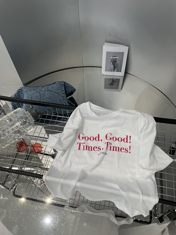 [bobo1972] Korean alphabet printed short sleeve T-shirt al225208# ozq