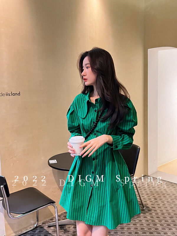 goods in stock! New year in early spring! [digm] design sense: waist closing and thin dress (without waist seal) 1919# zxx