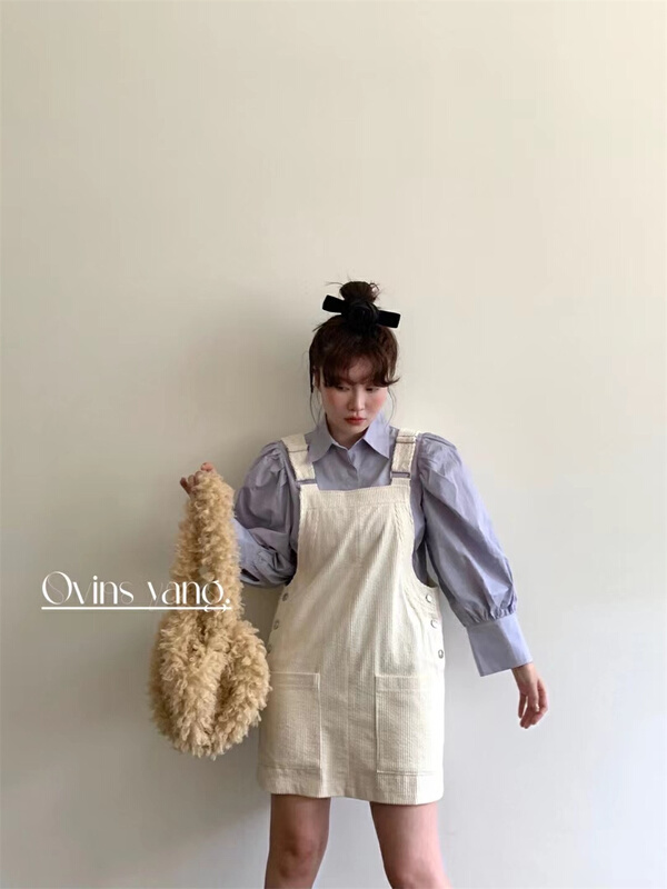 New year in early spring! [ovinsyang] Korean corduroy strap skirt 8622# WTT