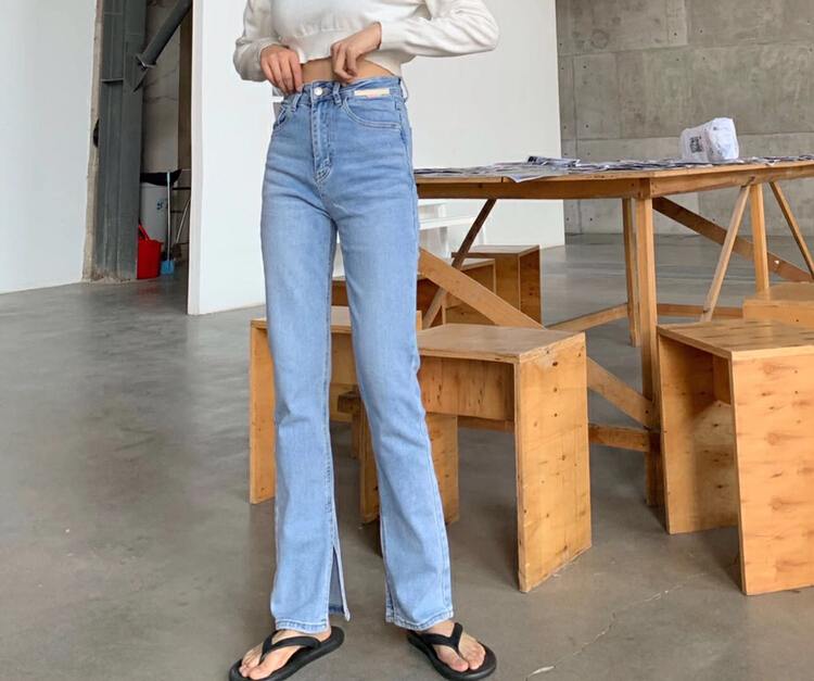 goods in stock! [1980] Korean style draping elastic comfortable jeans 80050 \zyh