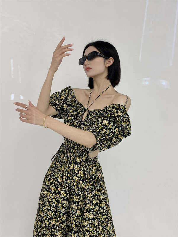 New in early summer! [D2] Vintage Floral hollowed out dress 2203057# CSX