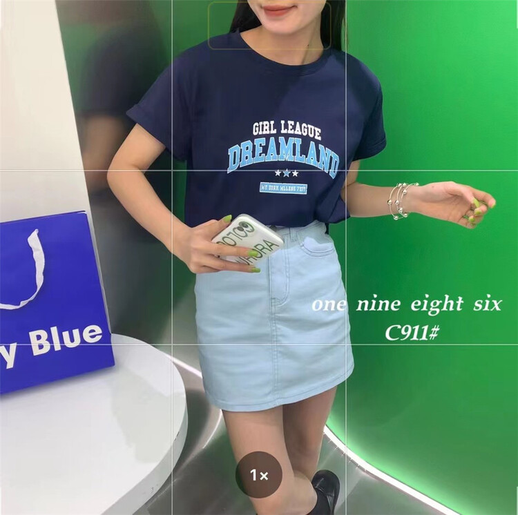 [1986] versatile basic letter short sleeve T-shirt 911# XYY