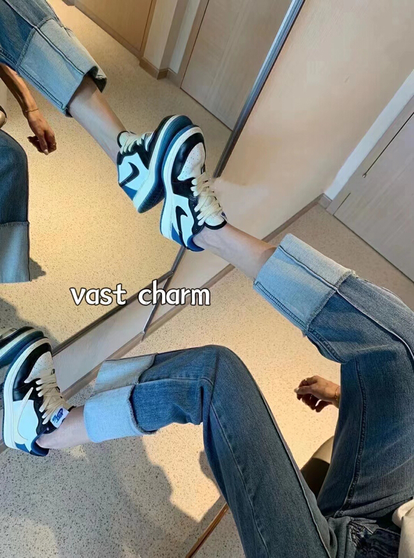 【VAST CHARM】藍色翻邊直筒牛仔褲  3710#  CLS