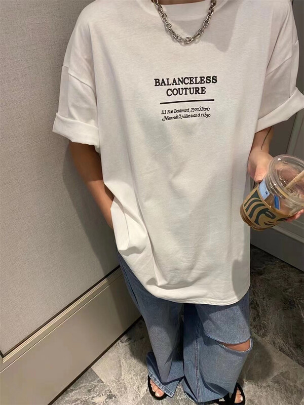 New in early summer! [Mido] Korean Trend letter printing versatile short sleeve T-shirt 6052# LSL