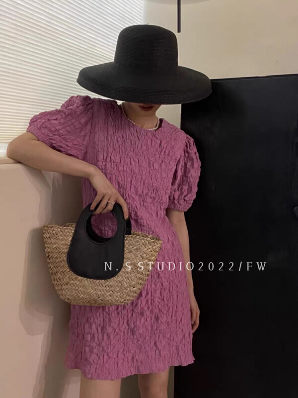 [N.S] fashion temperament texture solid color dress 9116# WPL