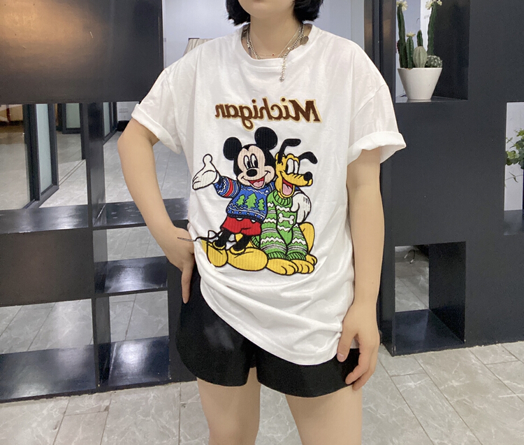 [Qijia +] Mickey loose and versatile short sleeve T-shirt 7331# zyh