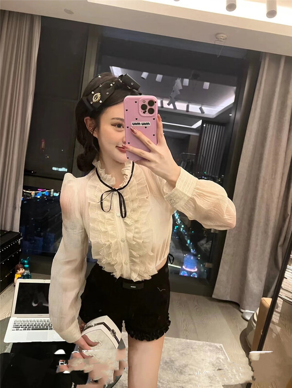 [goblin] French court Fengmu ear short shirt 22189# PCZ