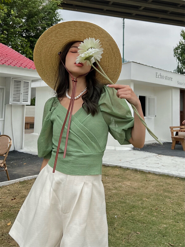 goods in stock! New in early summer! [CB] simple and versatile solid color off shoulder shirt 9588# JJ
