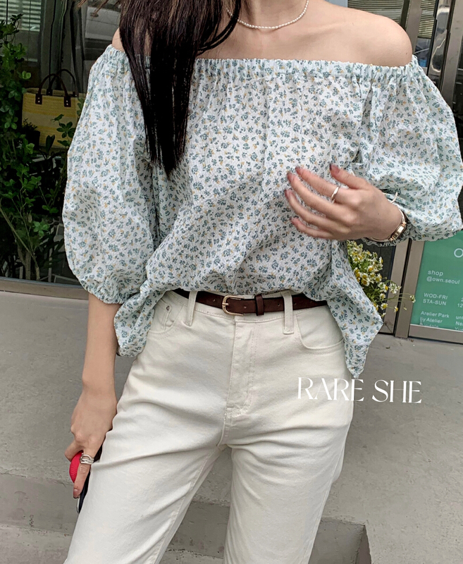 In early summer! [rare she] Korean foam one shoulder shirt 5227\lsw