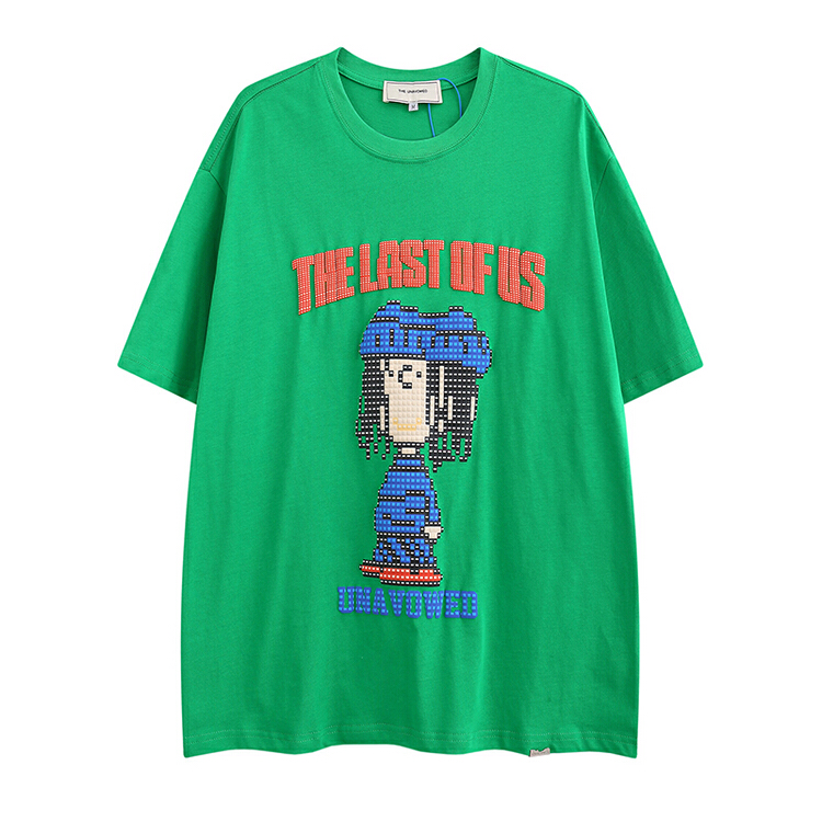 [the unvowed] men's and women's personalized loose cartoon foam printed short sleeve T-shirt 2550# ZZL