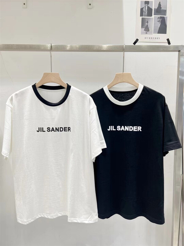 [td] contrast round neck letter print short sleeve T-shirt t003981# XJ