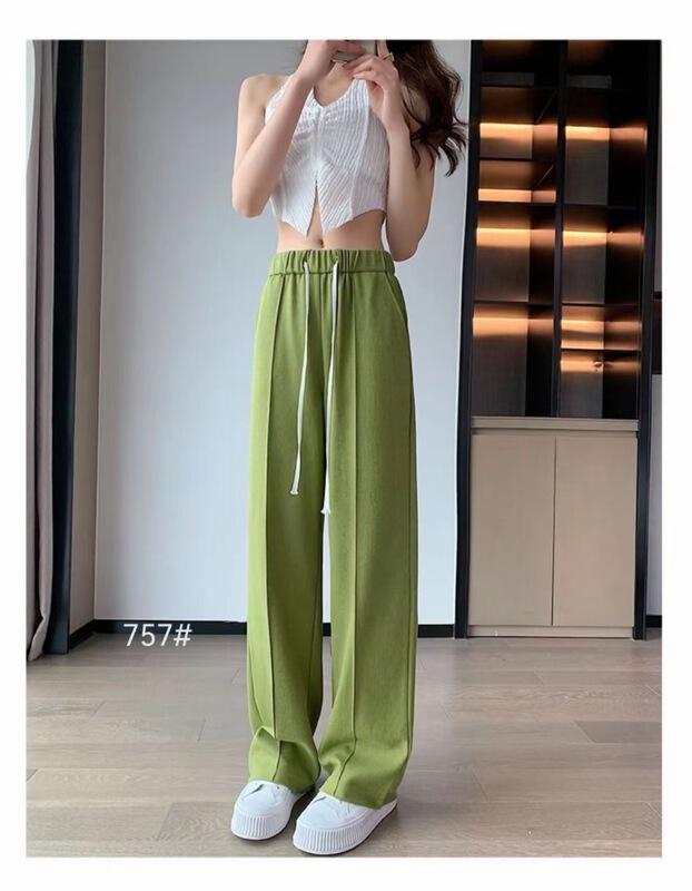 [Shangpin Wanqian] simple elastic waist high density casual pants ys1-757# hjy