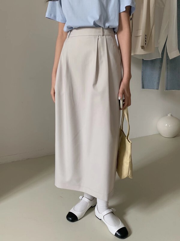 [wanna] temperament solid color slim skirt 98639# cqw