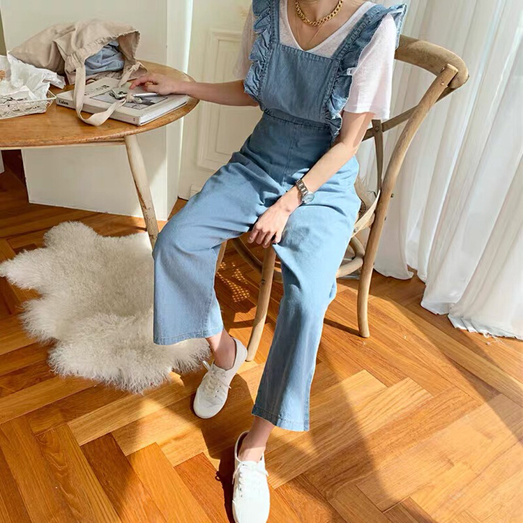 New in early summer! [ISO Korean series] straight barrel jeans one-piece pants 3008# hjy with fungus edge