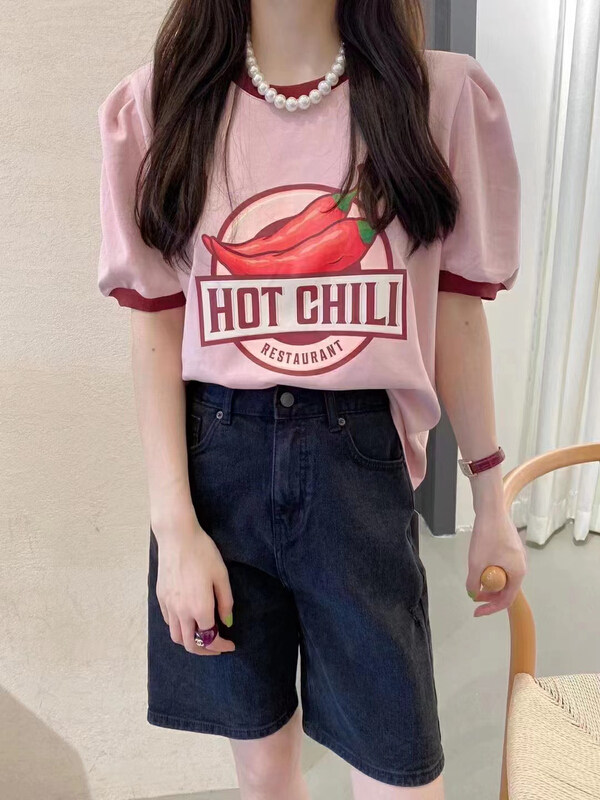 [Yingquan society] round neck Korean comfortable short sleeve T-shirt 5252# XYY