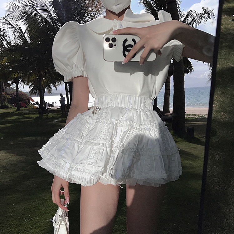 New in early summer! [x · h studio] slim design sense of minority skirt (with bow) 483# ozq