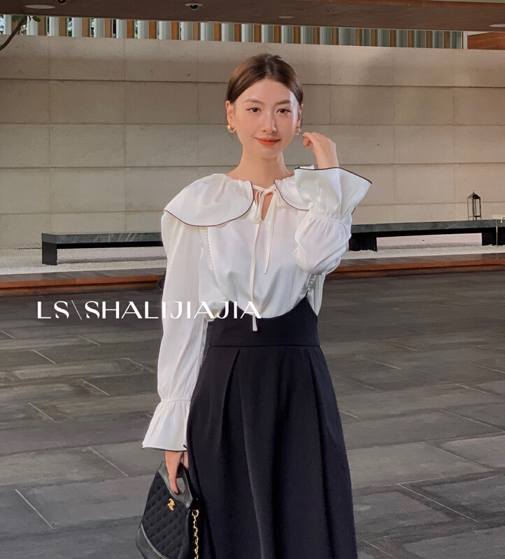 New year in early spring! [LS] doll neck Pullover lace up blouse 2551# Cl