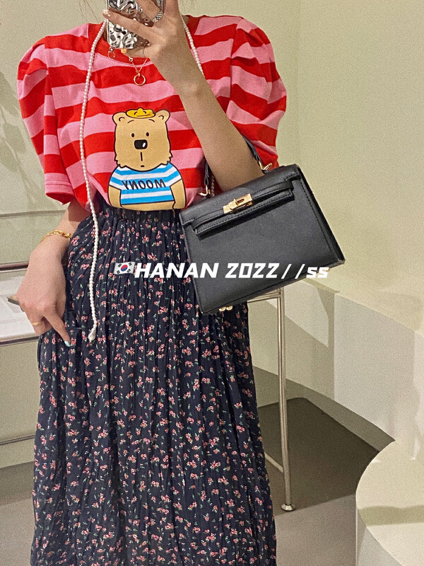 現貨!初夏上新!【HANAN】韓版卡通條紋泡泡袖短袖T恤(只賣T恤)  YS1-6011#  LSL