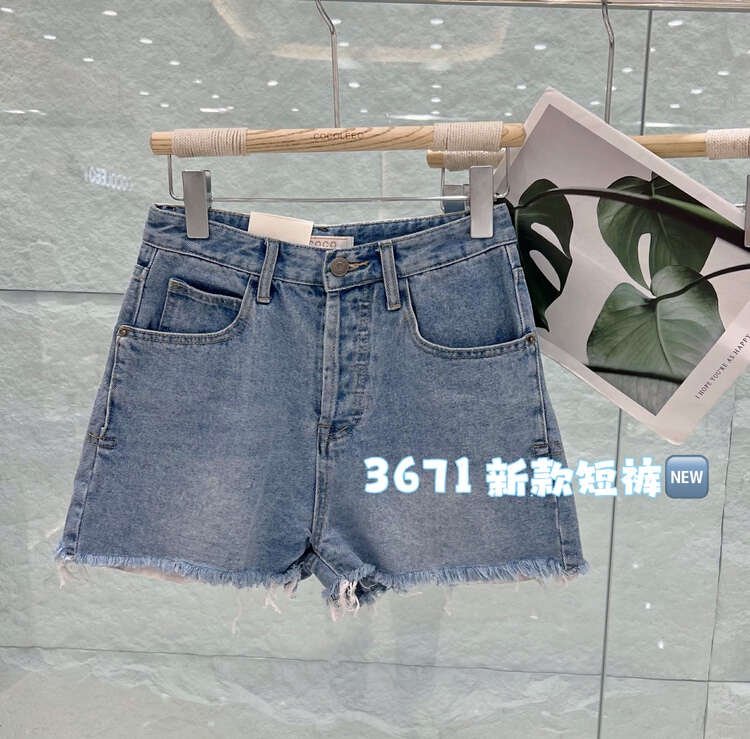 [coco] Korean style versatile woolen denim shorts 3712# LSL
