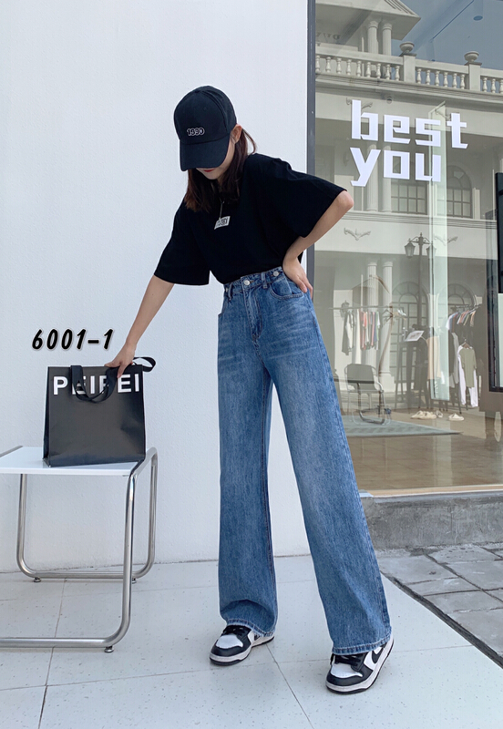 New in early summer! [Mina] versatile fashion Korean straight jeans 6001# LSW
