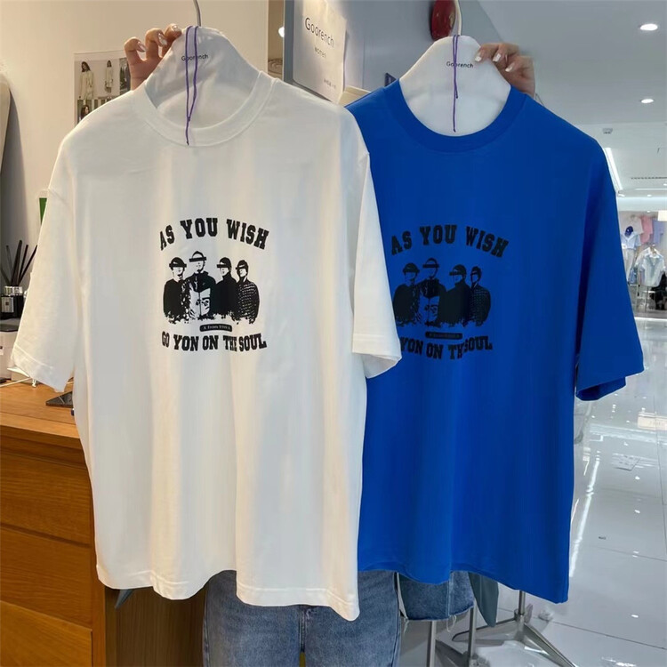 New in early summer! [cool woman] Korean style versatile Fashion Figure print short sleeve T-shirt wt038# CLS