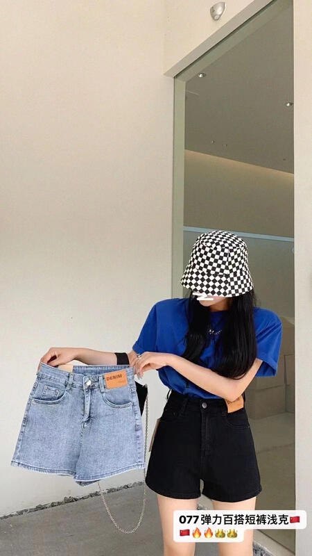New in early summer! [J-star] Korean high waist versatile denim shorts 7277# Cl