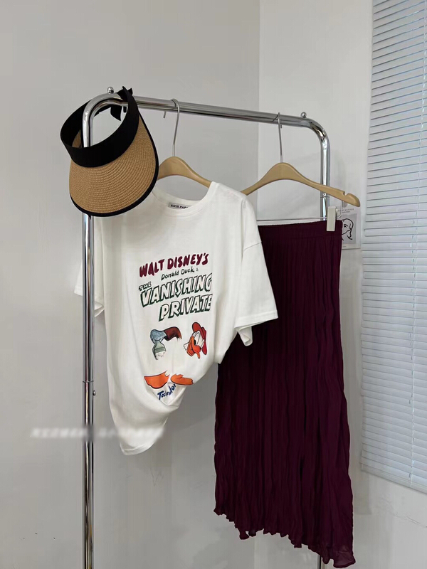 Seven colors! [rich Papa] Korean Vintage printed loose short sleeve T-shirt t276# zxx