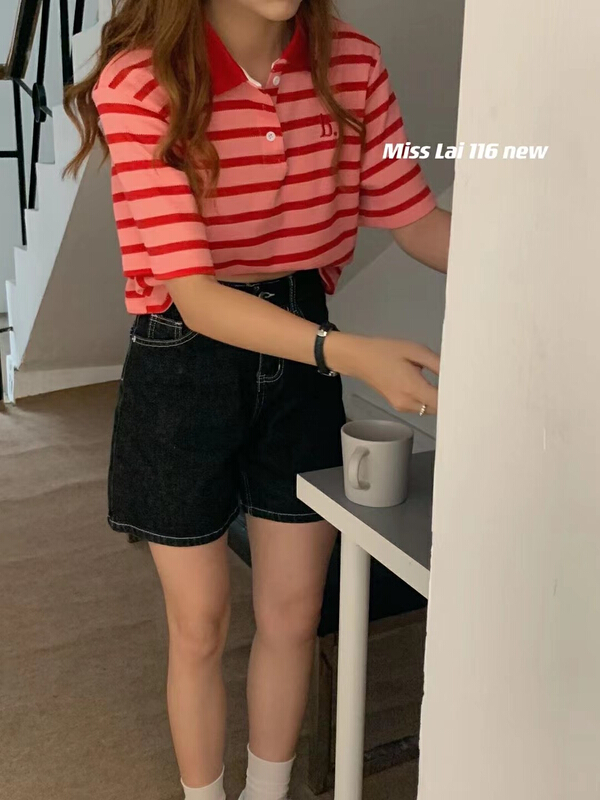 [HH & miss Lai] stripe comfortable Korean shirt 116# L