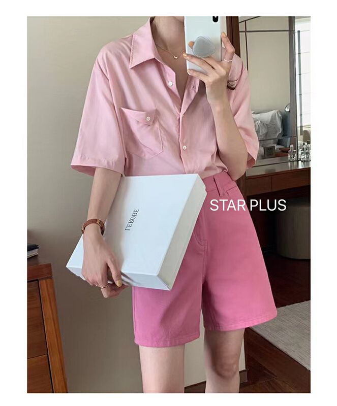 [star plus] Korean versatile Pocket Shirt 8598# LSW