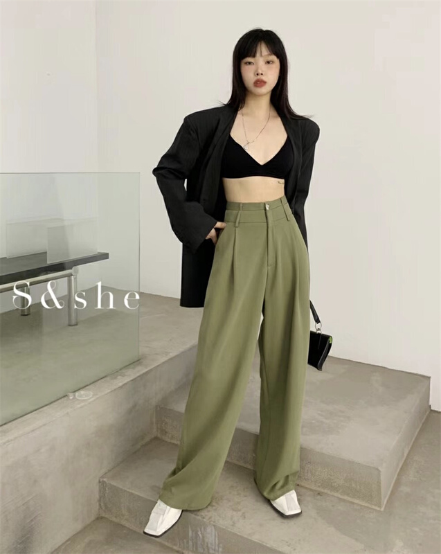 現貨!【SHE】高腰直筒百搭休閒褲  1148A#  XJ