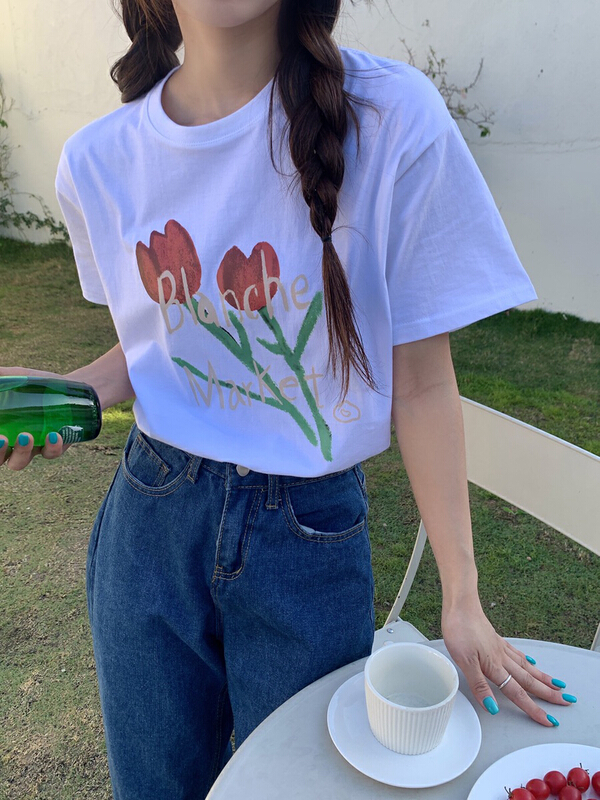 [Dake home] personalized printed loose short sleeve T-shirt 5157# ZSY