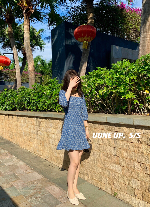 New year in early spring! [uone] heavy industry embroidery wash denim dress 98259# LSL
